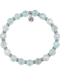Silver Empowered Elegance Collection- Aqua Agate Gemstone Bracelet
