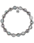 Silver Empowered Elegance Collection- Blue Silver Agate Gemstone Bracelet