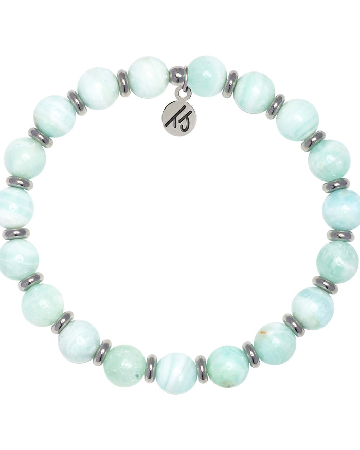 Silver Empowered Elegance Collection- Hemimorphite Gemstone Bracelet