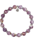 Silver Empowered Elegance Collection- Lepidolite Quartz Gemstone Bracelet