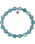 Silver Empowered Elegance Collection- Mountain Blue Jade Gemstone Bracelet