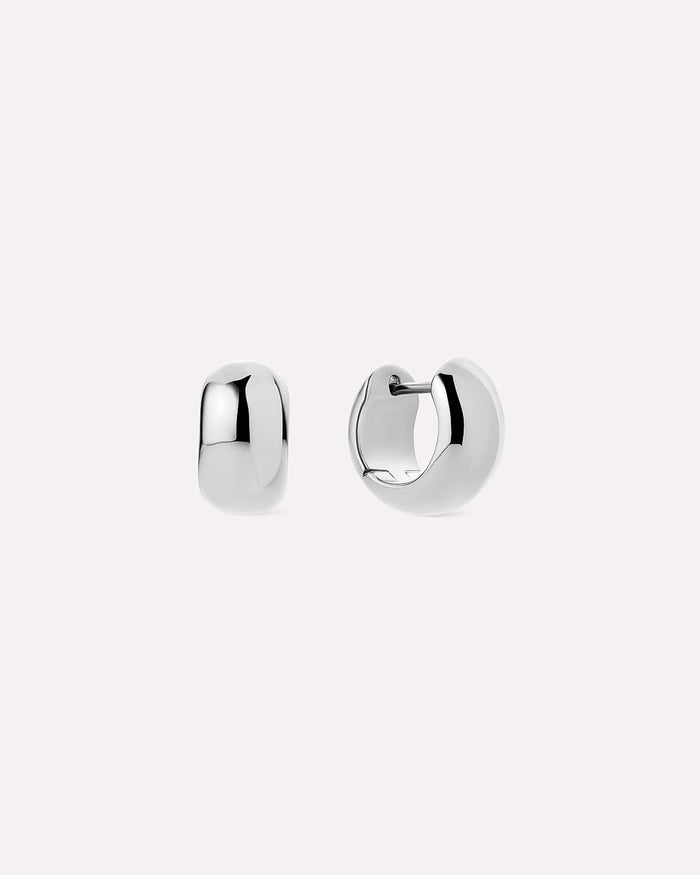 Silver Hoop Earrings - Giulia Bold Silver