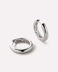 Silver Hoop Earrings - Giulia Medium Silver