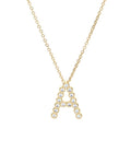 Simple Crystal Initial Necklace
