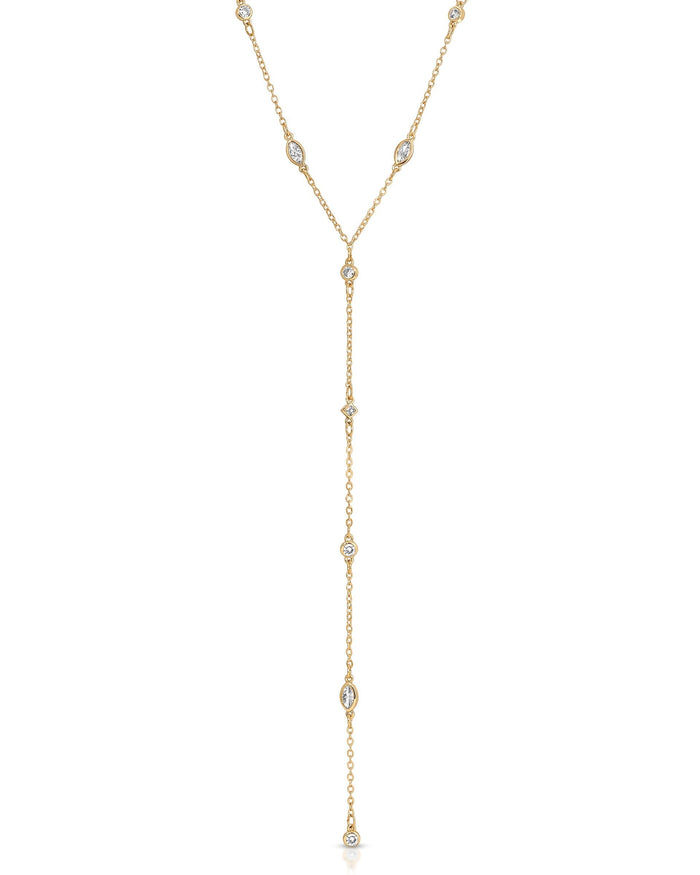 Simple Statement Crystal Dotted Lariat