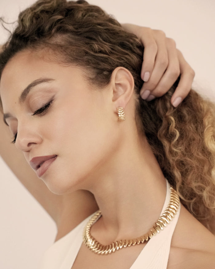 Small Metal Moderna Hoops