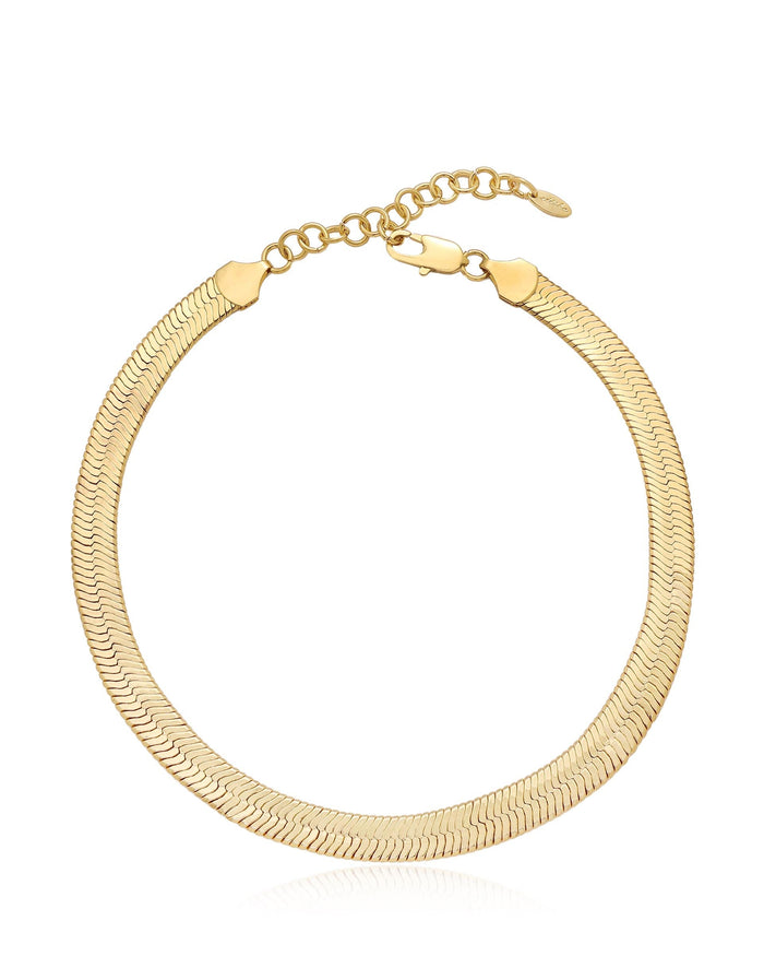 Snake Smooth Herringbone Chain Necklace