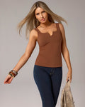 So Sexy Notched Neck Tank Tortoise Shell