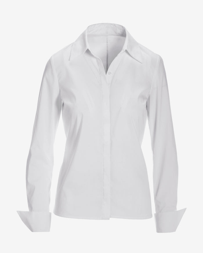 Sophia Button Up Poplin Shirt Pure White