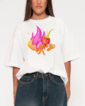 Spicy White Boxy Crop Tee