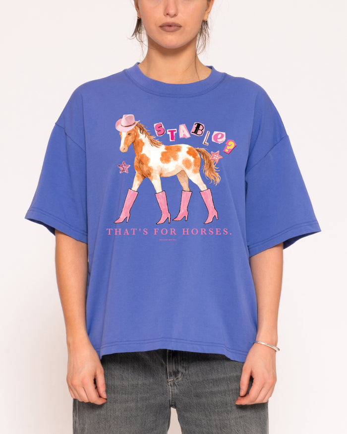 Stable? That's For Horses Purple Boxy Crop Tee