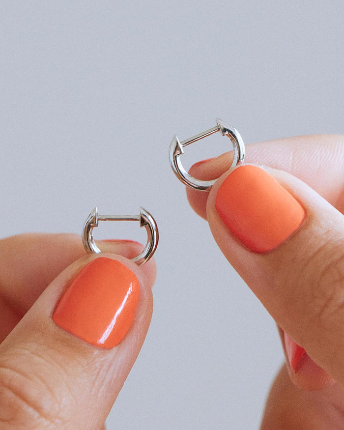 Sterling Silver Mini Huggie Hoops - Mini Huggie Hoops Silver
