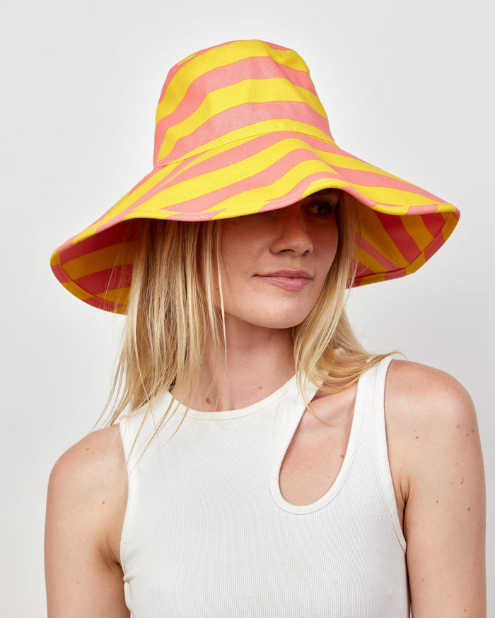 Striped Canvas Sunhat