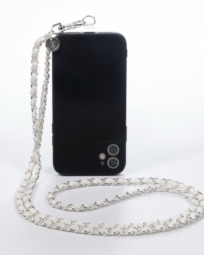 Summer White Silver Crossbody Phone Chain