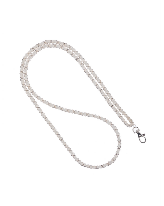 Summer White Silver Crossbody Phone Chain