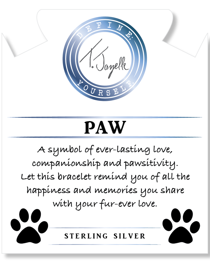 Terahertz Gemstone Bracelet with Paw CZ Sterling Silver Charm