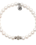The Cape Bracelet- Pearl with Friendship Knot Silver Ball