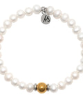 The Cape Bracelet- Pearl with Gold Ball