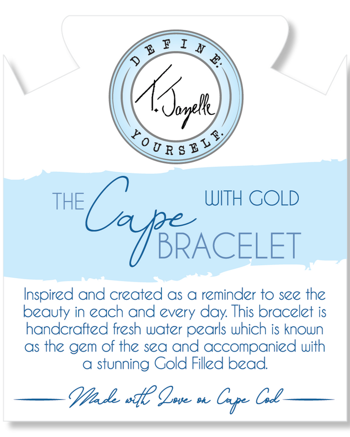 The Cape Bracelet- Pearl with Gold Ball
