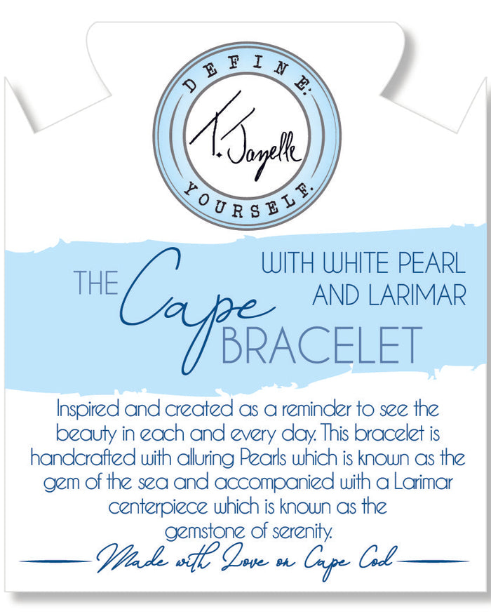 The Cape Bracelet- Pearl with Larimar Ball