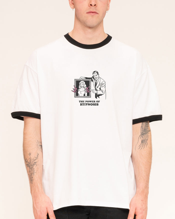 The Power of Hypnosis Black Ringer T-Shirt
