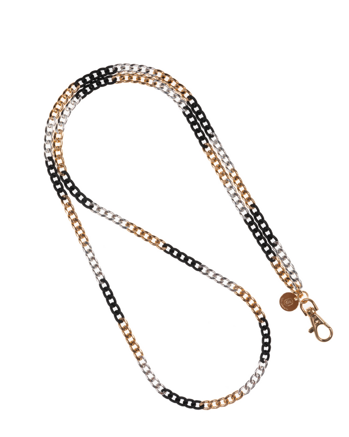 Trifecta Gold/Silver/Black Crossbody Phone Chain