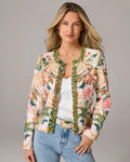 Tropical Printed Embellished Jacket Vacation at the Lotus