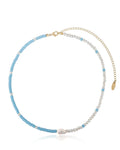 Turquoise and Pearl Strand Necklace