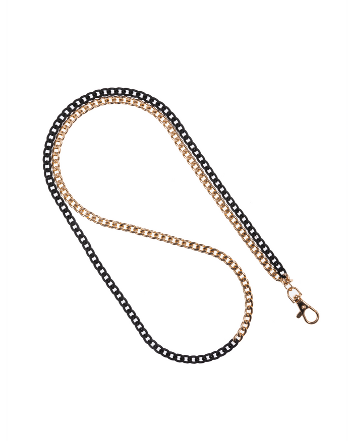 Two Tone Black N' Gold Crossbody Phone Chain