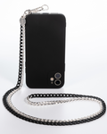 Two Tone Black N' Silver Crossbody Phone Chain