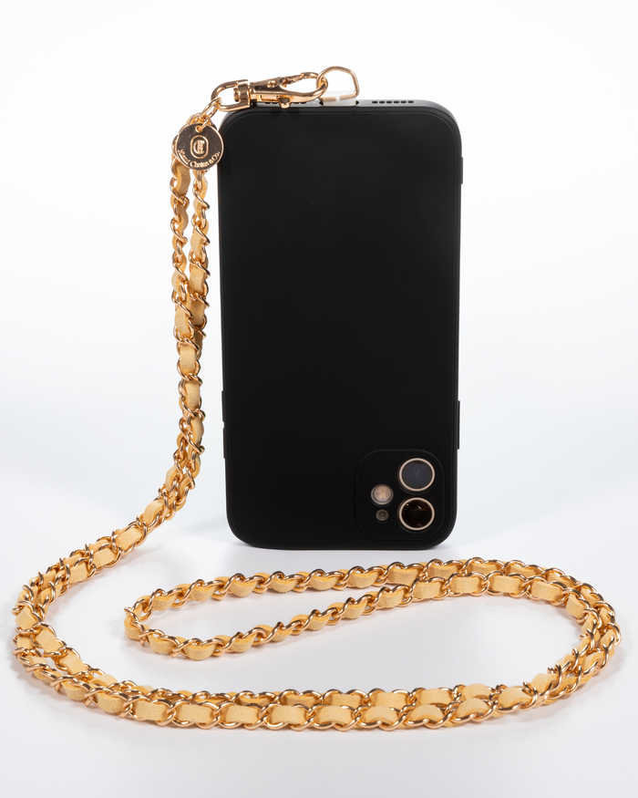 Vanilla Beige + Gold Crossbody Phone Chain