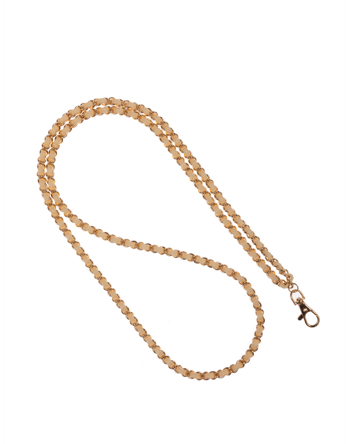 Vanilla Beige + Gold Crossbody Phone Chain