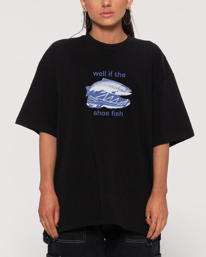 Well if the Shoe Fish Black Oversized Tee