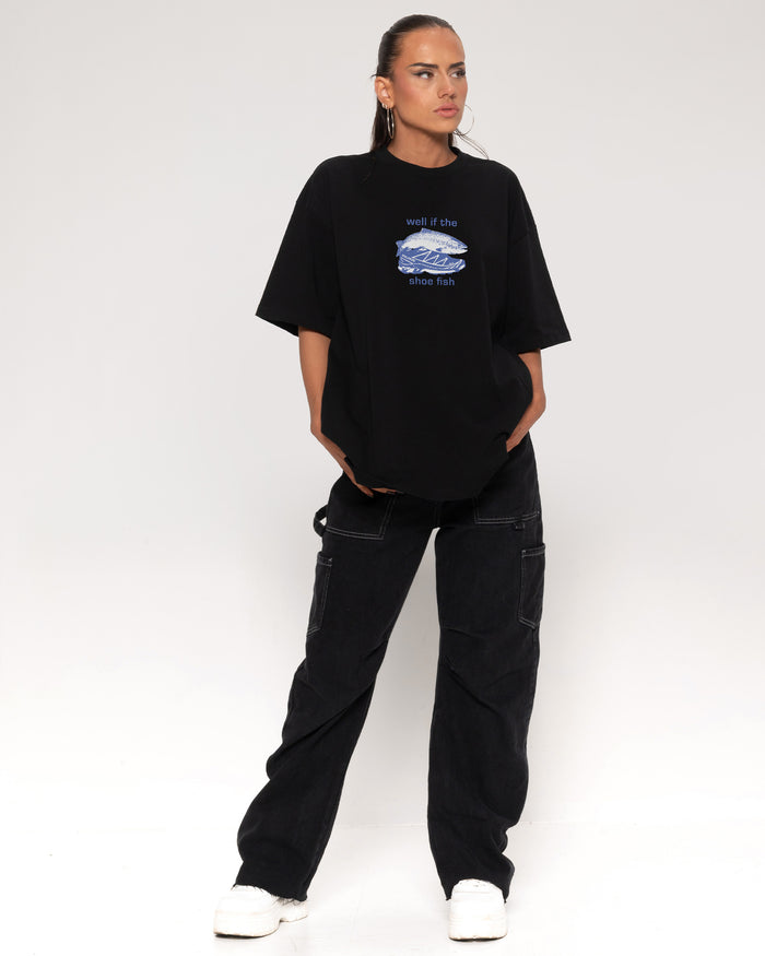 Well if the Shoe Fish Black Oversized Tee