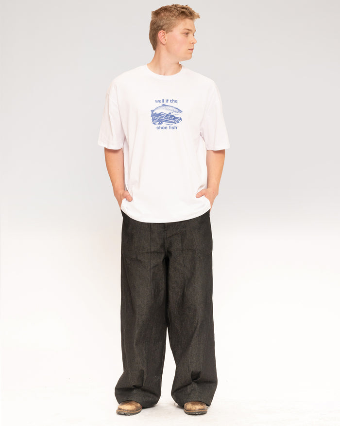 Well if the Shoe Fish White Oversized Tee