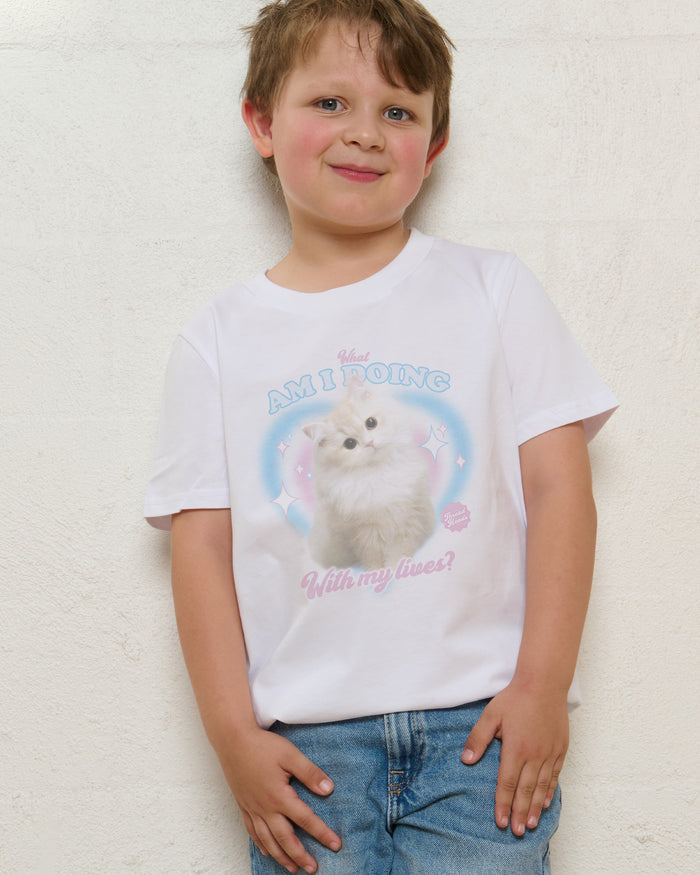 What Am I Doing With My Lives? White Kids T-Shirt